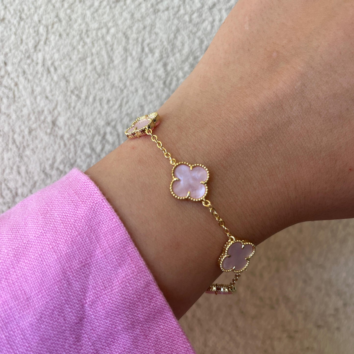 Pembe Gold Yonca Bileklik