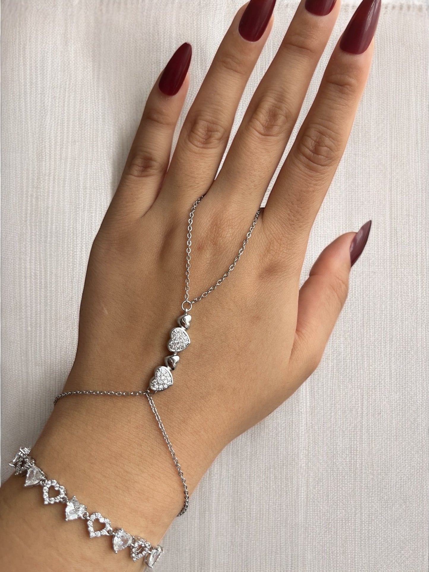 Sıralı Kalpler Silver Şahmeran