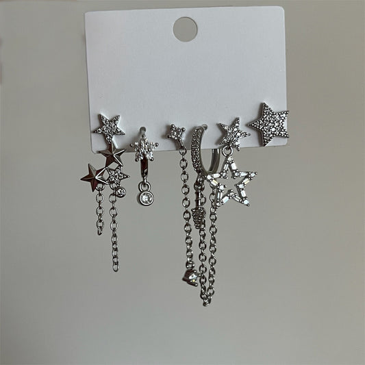 Yıldızlı Çoklu Küpe