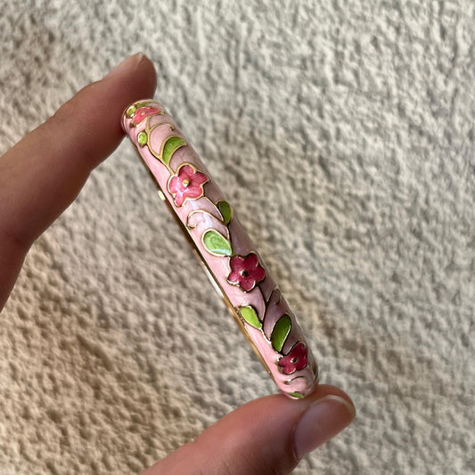 Pembe Çiçekli Mineli Bileklik
