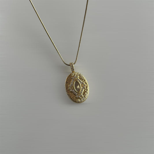 Gold Antik Oval Kolye