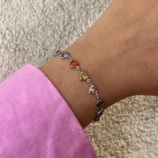 Silver Colorful Kalpli Bileklik
