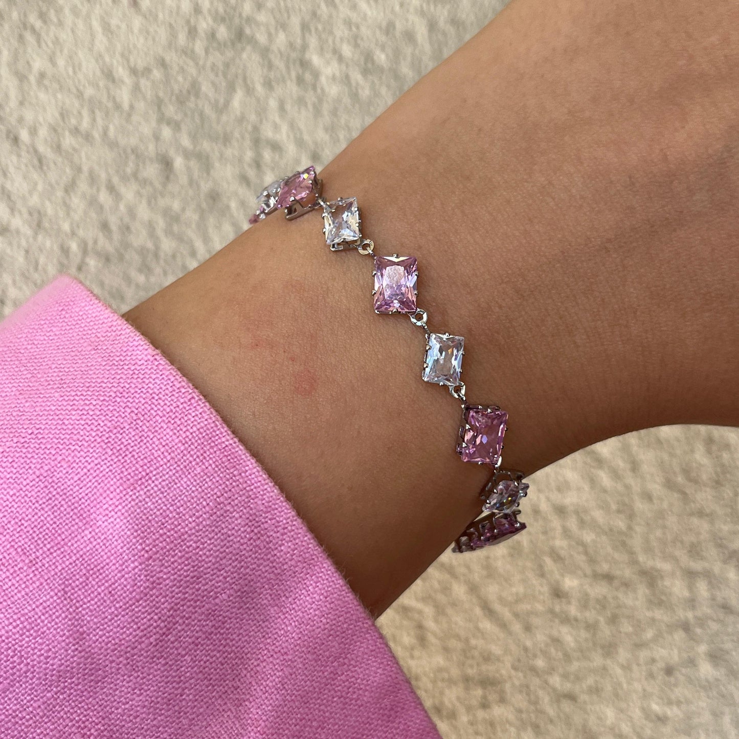 Pembe Kristal Bileklik